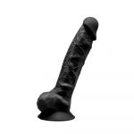 SilexD MODEL 1 - 8" BLACK 220895 FALLO REALISTICO PENE ARTIFICIALE IN SILICONE MEMORY TERMOREATTIVO CM 20