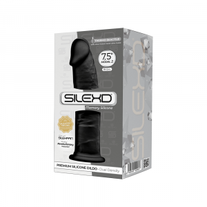 SilexD MODEL 2 - 7,5" BLACK 220697 FALLO REALISTICO PENE ARTIFICIALE IN SILICONE MEMORY TERMOREATTIVO CM 19