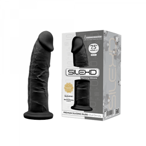 SilexD MODEL 2 - 7,5" BLACK 220697 FALLO REALISTICO PENE ARTIFICIALE IN SILICONE MEMORY TERMOREATTIVO CM 19
