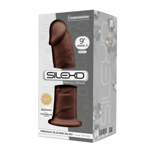 SilexD MODEL 2 - 9" BROWN 220581 FALLO REALISTICO PENE ARTIFICIALE IN SILICONE MEMORY TERMOREATTIVO CM 23