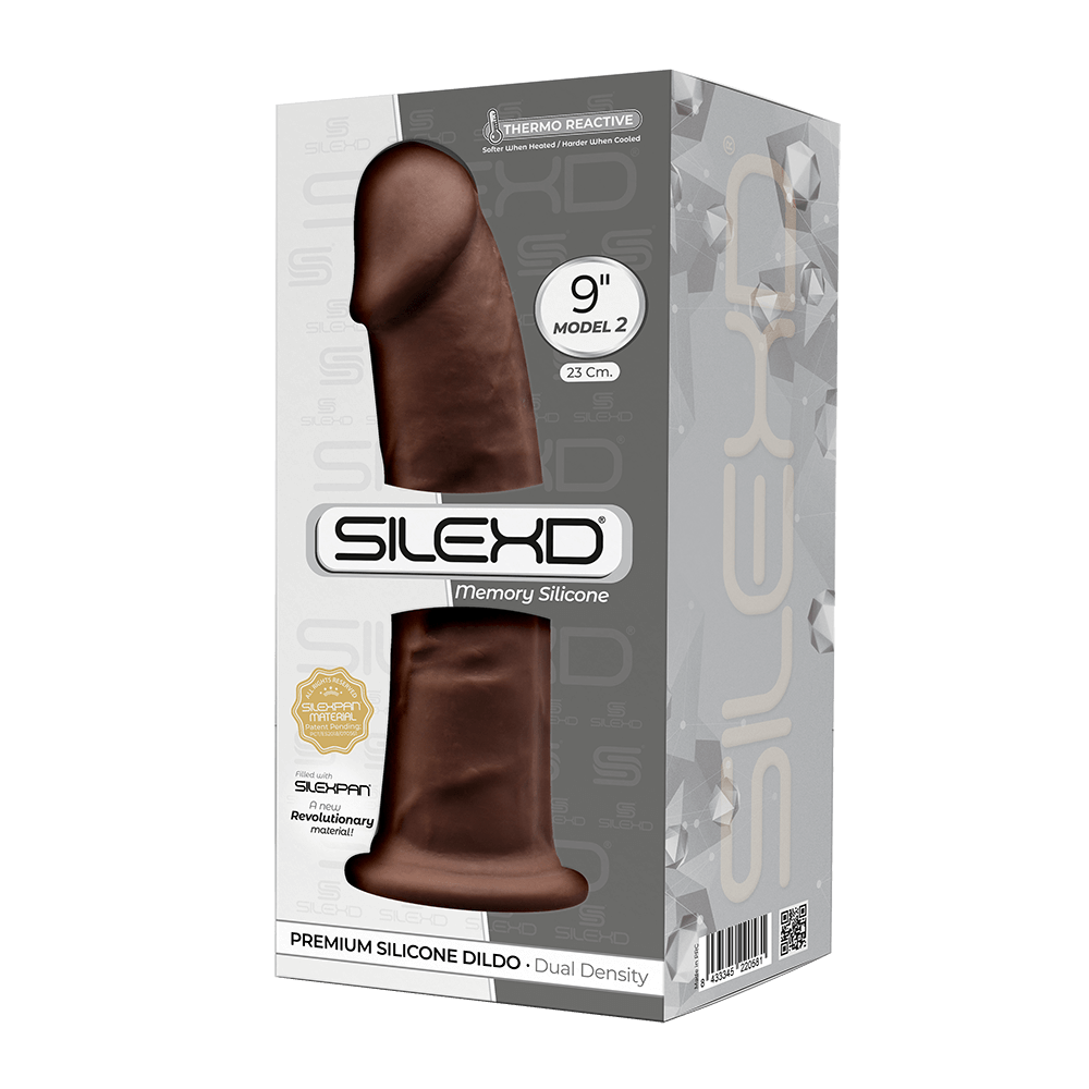 SilexD MODEL 2 - 9" BROWN 220581 FALLO REALISTICO PENE ARTIFICIALE IN SILICONE MEMORY TERMOREATTIVO CM 23