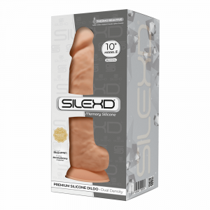 SilexD MODEL 5 - 10" CARAMEL 220970 FALLO REALISTICO PENE ARTIFICIALE IN SILICONE MEMORY TERMOREATTIVO CM 25