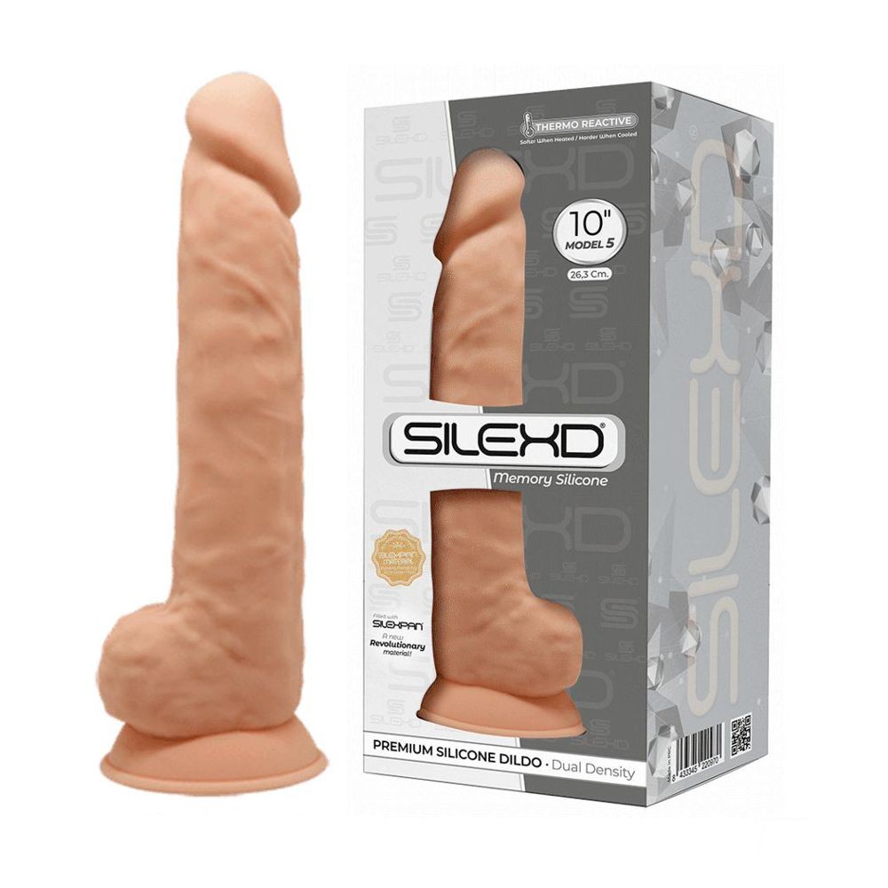 SilexD MODEL 5 - 10" CARAMEL 220970 FALLO REALISTICO PENE ARTIFICIALE IN SILICONE MEMORY TERMOREATTIVO CM 25