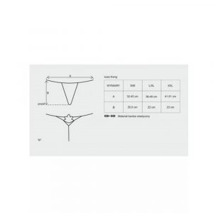 OBSESSIVE LUIZA BLACK TAGLIA S/M PERIZOMA NERO CON RICAMO POSTERIORE