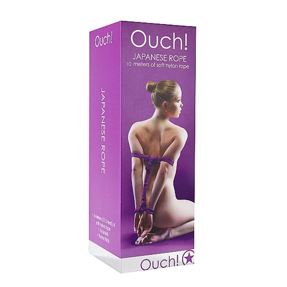 OU031PUR OUCH! CORDA DA BONDAGE INTRECCIATA VIOLA A 16 CAPI IN NYLON 10 M