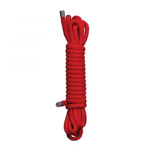 OU031RED OUCH! CORDA DA BONDAGE INTRECCIATA ROSSA A 16 CAPI IN NYLON 10 M