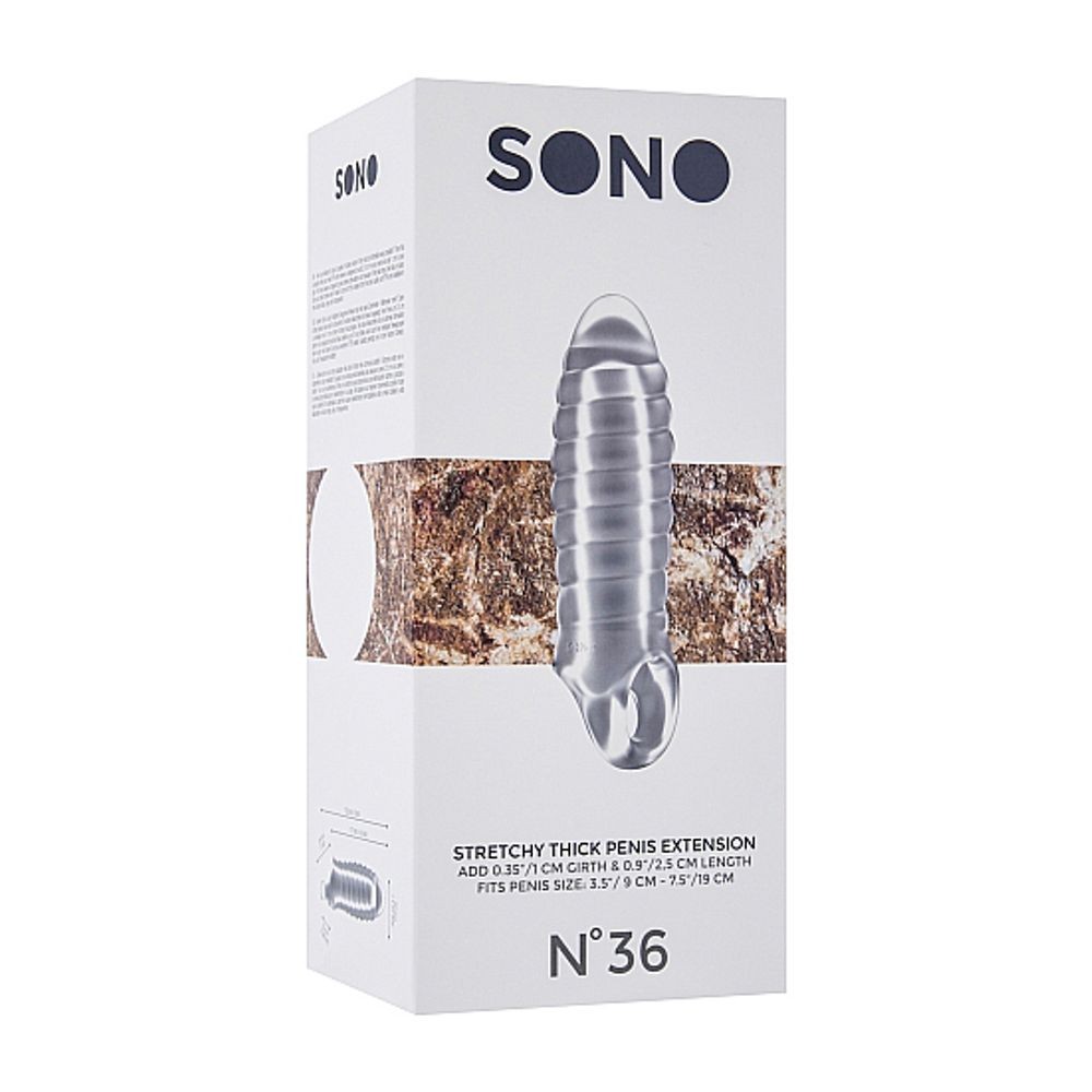 NO.36 - SON036TRA STRETCHY THICK PENIS EXTENSION – TRANSLUCENT