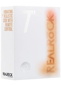 REA002SKN REALROCK VIBRATING REALISTIC COCK - 7" - WITH SCROTUM - SKIN