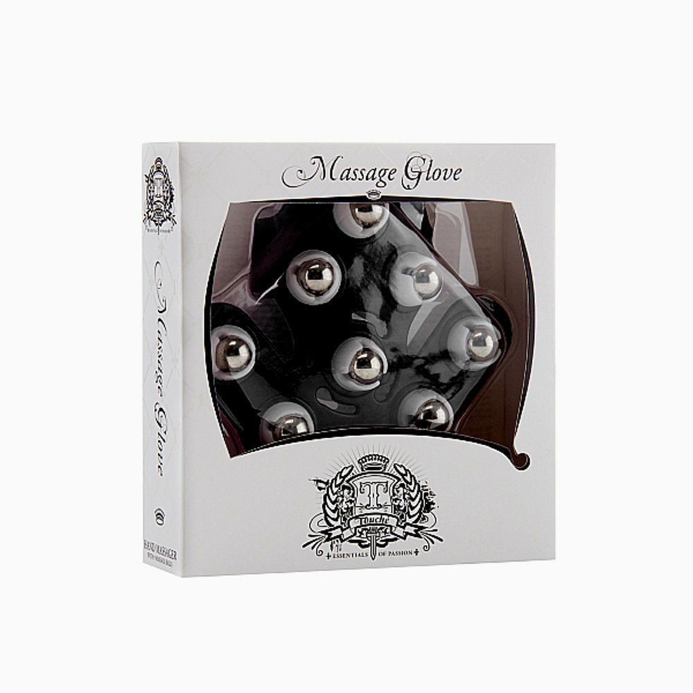 TOU072BLK MASSAGE GLOVE - BLACK GUANTO DA MASSAGGIO CON RULLI COLORE NERO