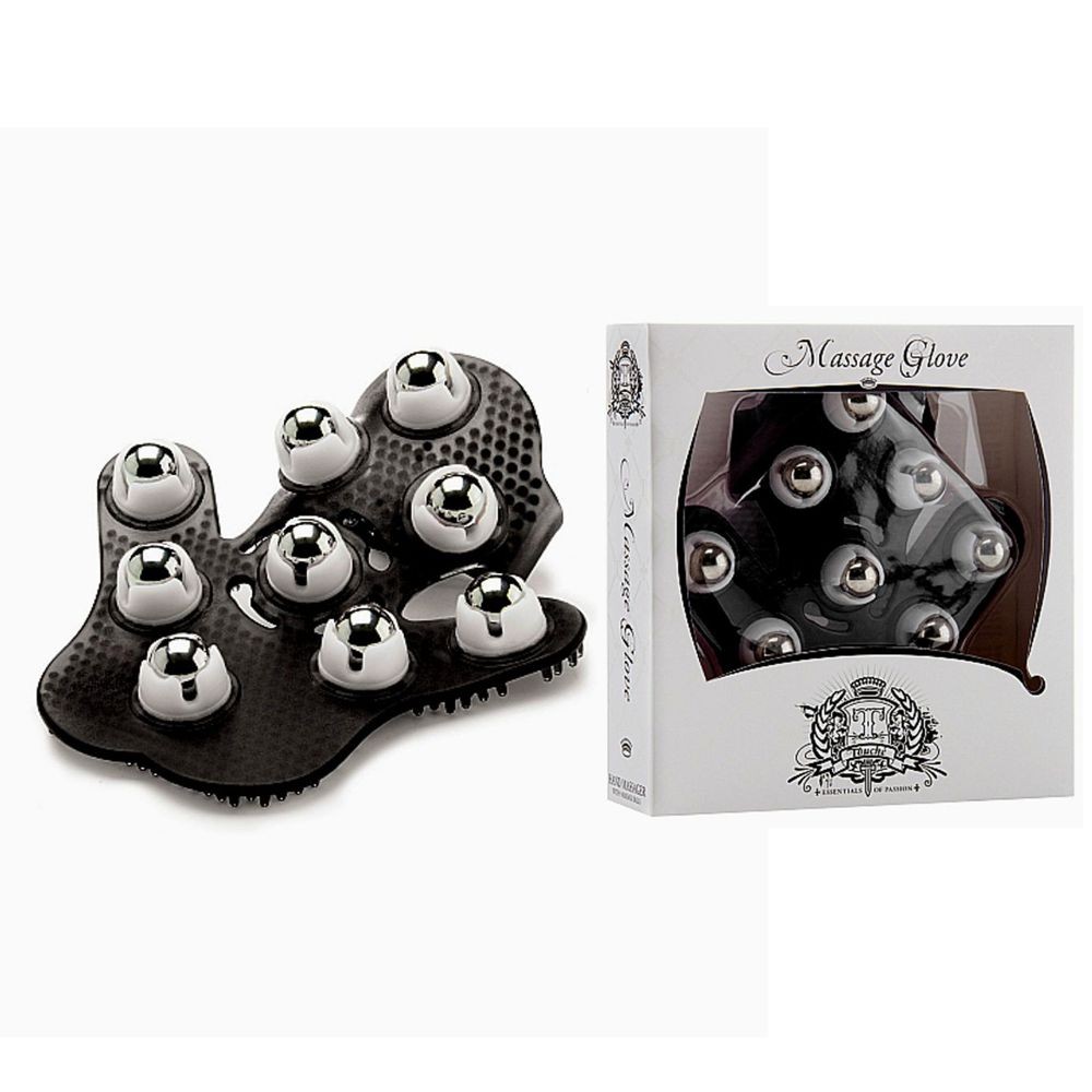 TOU072BLK MASSAGE GLOVE - BLACK GUANTO DA MASSAGGIO CON RULLI COLORE NERO