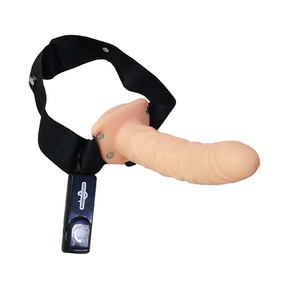 STRAP051 FALLO REALISTICO VIBRANTE INDOSSABILE STRAP ON COLOR CARNE CM 21