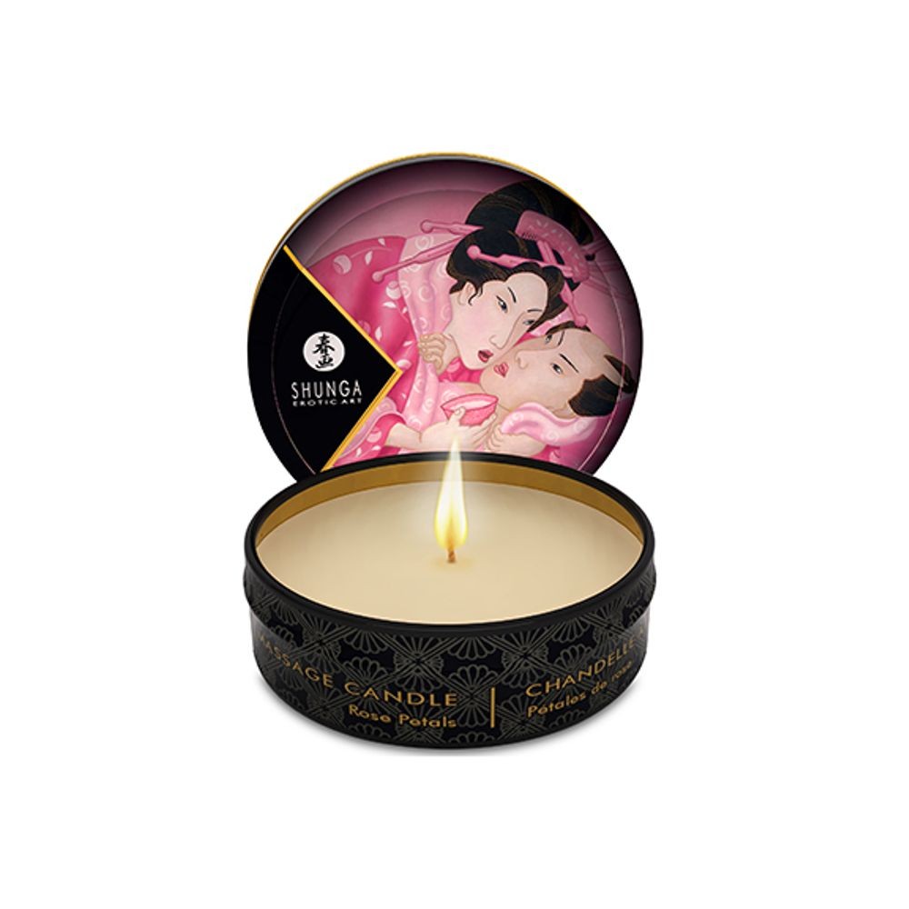 274600 MASSAGE CANDLE ROSE PETALS 30 ML CANDELA A BASE DI SOIA