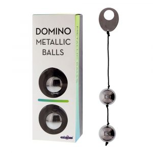 50903 DOMINO METALLIC BALLS -CHROME BLACK PALLINE VAGINALI IN METALLO ARGENTO SCURO