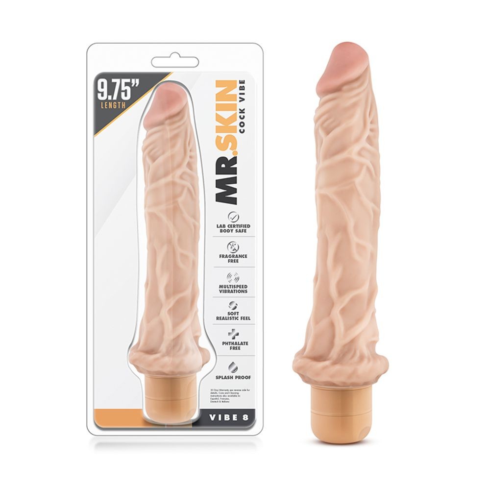 330470 MR. SKIN COCK VIBE 8 FALLO VIBRANTE IN PVC LUNGHEZZA CM 22