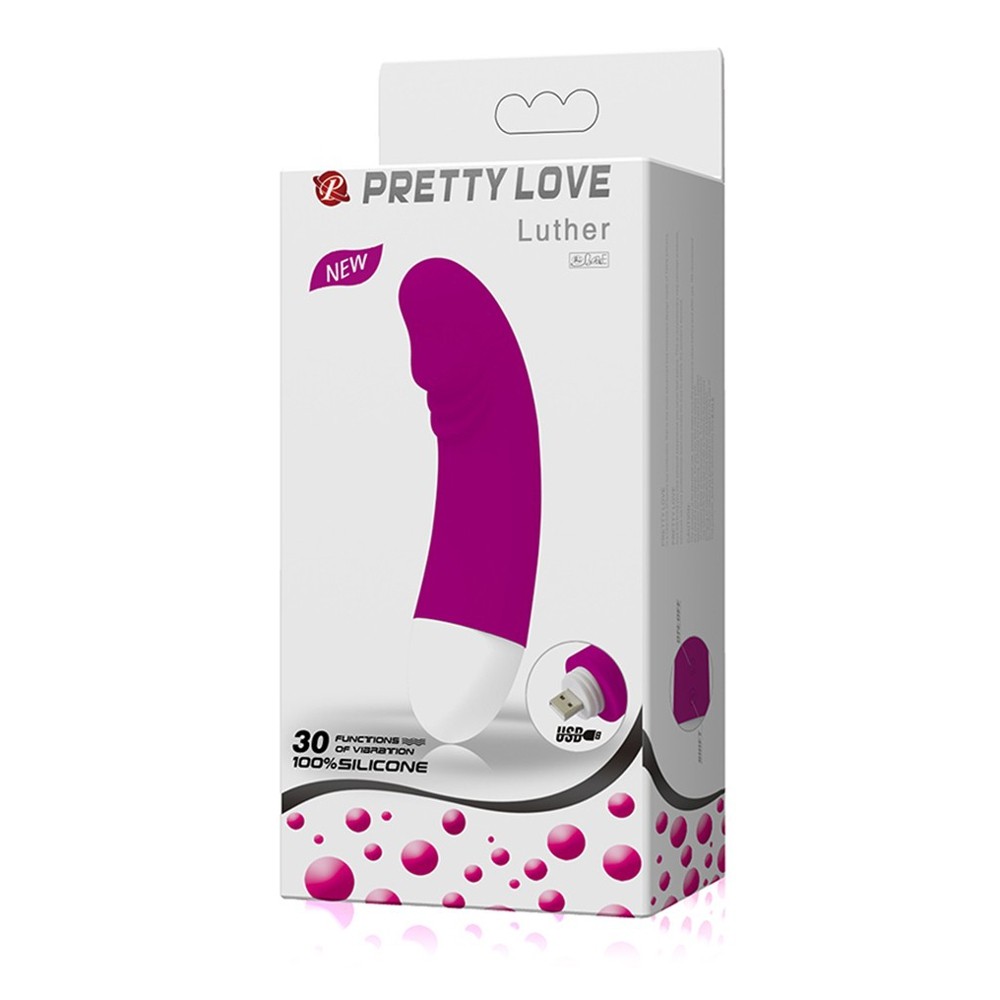 6244 PRETTY LOVE LUTHER VIBRATORE DI DESIGN IN SILICONE FUXIA CON 30 FUNZIONI DI VIBRAZIONE RICARICABILE USB