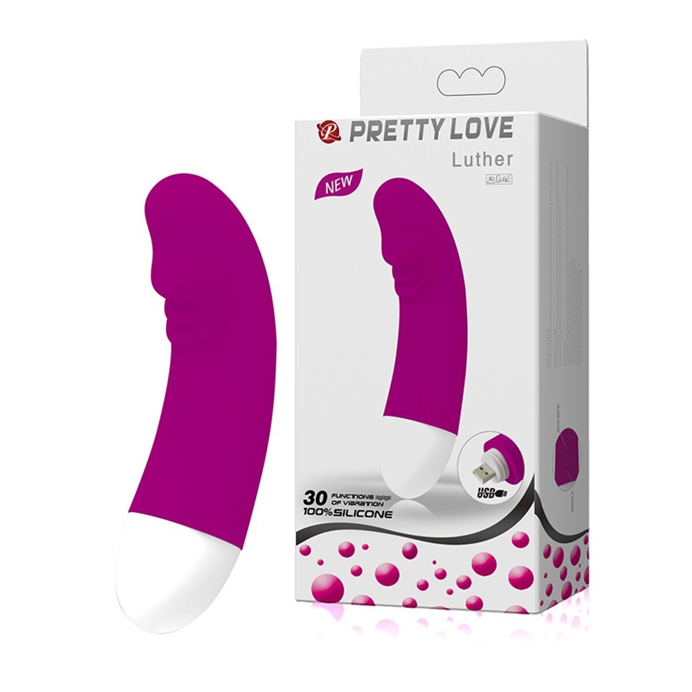 6244 PRETTY LOVE LUTHER VIBRATORE DI DESIGN IN SILICONE FUXIA CON 30 FUNZIONI DI VIBRAZIONE RICARICABILE USB