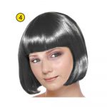 2925-4 PARRUCCA CHARLESTON CARNEVALE HALLOWEEN FESTE IN MASCHERA TRAVESTIMENTI NERA