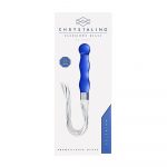 CHR019BLU WHIPSTER – BLUE PLUG ANALE IN VETRO BOROSILICATO BLU CON FRUSTA IN FINTA PELLE BIANCA
