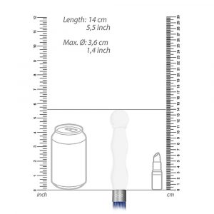 CHR019WHT WHIPSTER – WHITE PLUG ANALE IN VETRO BOROSILICATO BIANCO CON FRUSTA IN FINTA PELLE BLU