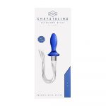 CHR020BLU TAIL – BLUE PLUG ANALE IN VETRO BOROSILICATO BLU CON FRUSTA IN FINTA PELLE BIANCA