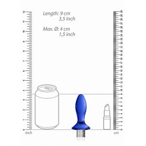 CHR020BLU TAIL – BLUE PLUG ANALE IN VETRO BOROSILICATO BLU CON FRUSTA IN FINTA PELLE BIANCA