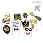 2151-5 ACCESSORI PER FOTO DI GRUPPO COMPLEANNO 50 ANNI 12 ELEMENTI PARTY