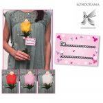 0164-3 FIORI IN COLORI ASSORTITI CON DEDICA CM 5,5 X 4