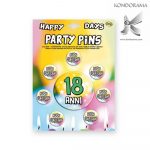 3634-01 SET SPILLE "PARTY PINS" 18 ANNI COMPLEANNO
