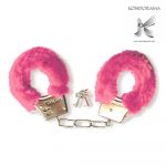 5538-P MANETTE IN METALLO LEGGERO CON PELO COLORE ROSA