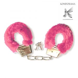 5538-P MANETTE IN METALLO LEGGERO CON PELO COLORE ROSA