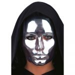 00080-1 MASCHERA VISO MEDIO METALLIZZATO ARGENTO