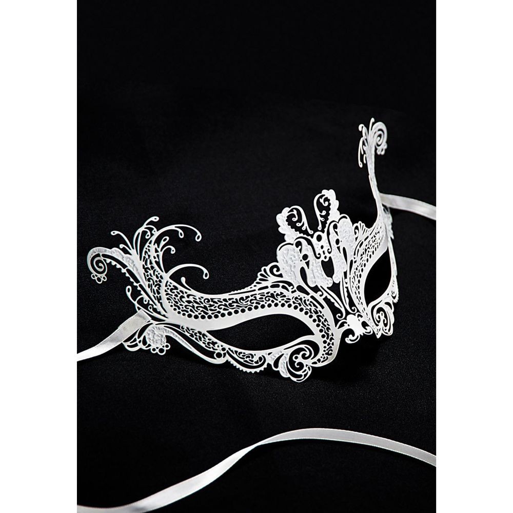 00731-1 MASCHERA BIANCA METALLO