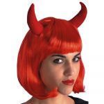 02503-1-PARRUCCA-PIN-UP-ROSSA-CORNA PARRUCCA PIN UP ROSSA C/CORNA IN BUSTA