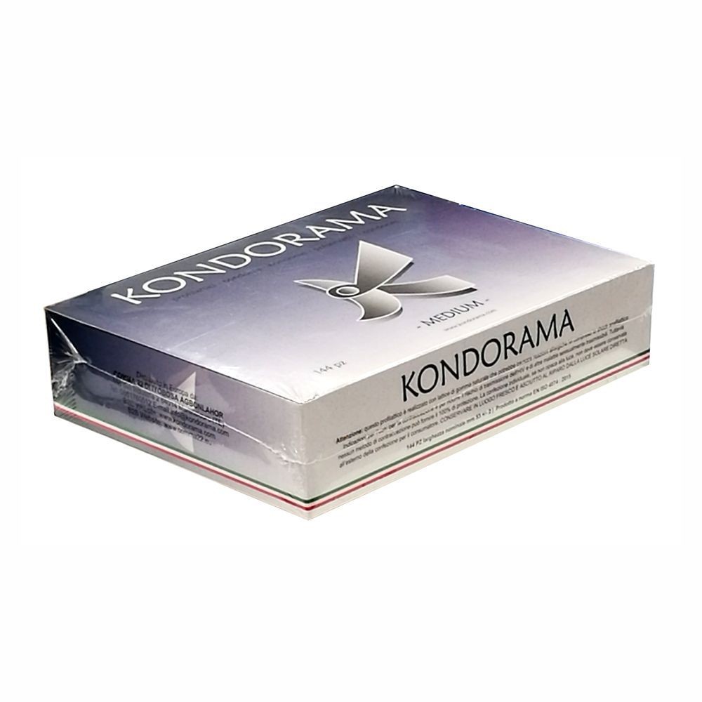 KONDORAMA MEDIUM PROFILATTICI PRESERVATIVI TRASPARENTI NON AROMATIZZATI 144 PZ DIAMETRO 53 MM