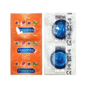 PASANTE BLUEBERRY 144 Preservativo blu al mirtillo in busta da 144 pz