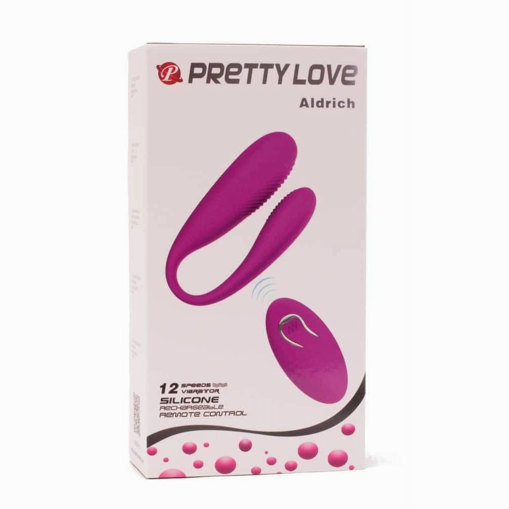 PRETTY LOVE ALDRICH VIBRATORE DI DESIGN IN SILICONE FUXIA 12 FUNZIONI CON TELECOMANDO WIRELESS RICARICABLE USB