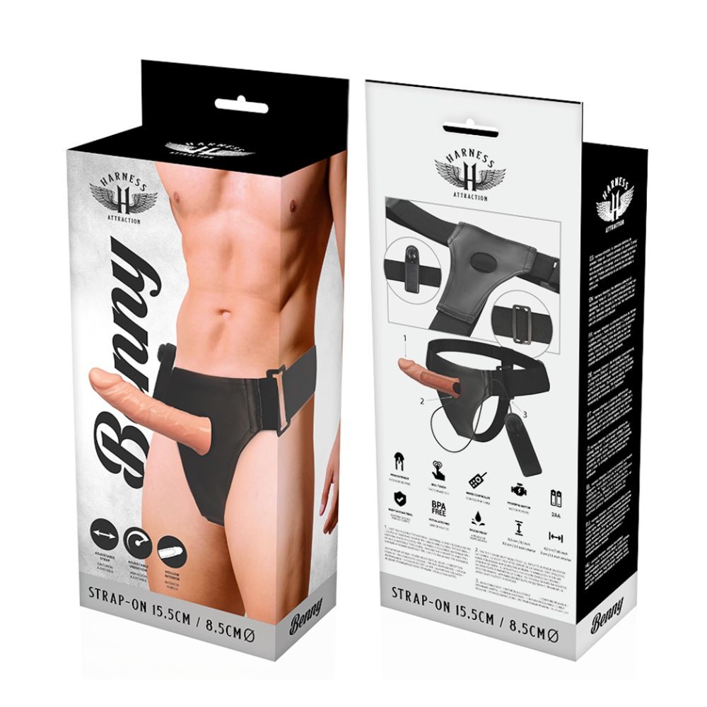 HARNESS ATTRACTION STRAP ON UOMO PER LUI VIBRANTE