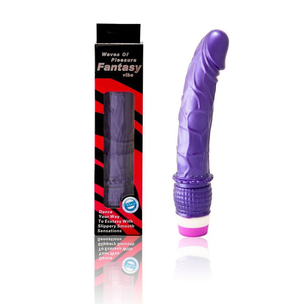 D47-194158 WAVES OF PLEASURE FANTASY VIBE FALLO REALISTICO ECONOMICO MORBIDO VIBRAOTRE VIOLA 23 CM