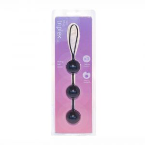 55003937 RIO TRIPLEX SILICONE BALLS CA. 25 CM TRE PALLINE VAGINALI ANALI IN SILICONE NERO