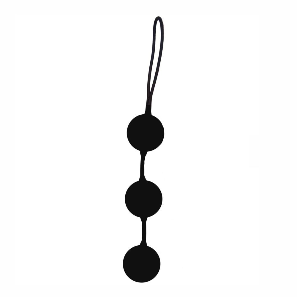 55003937 RIO TRIPLEX SILICONE BALLS CA. 25 CM TRE PALLINE VAGINALI ANALI IN SILICONE NERO
