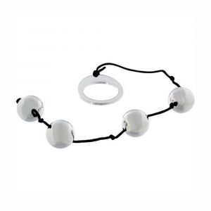 D-225042 PALLINE DI METALLO ANALI VAGINALI 4 PZ CON FILO