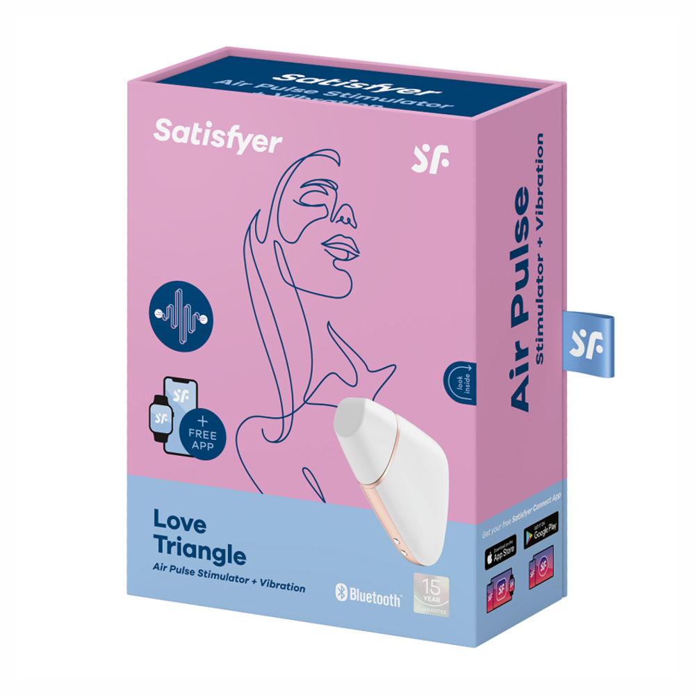 SATISFYER CONNECT LOVE TRIANGLE WHITE GOLD STIMOLATORE SUCCHIA CLITORIDE