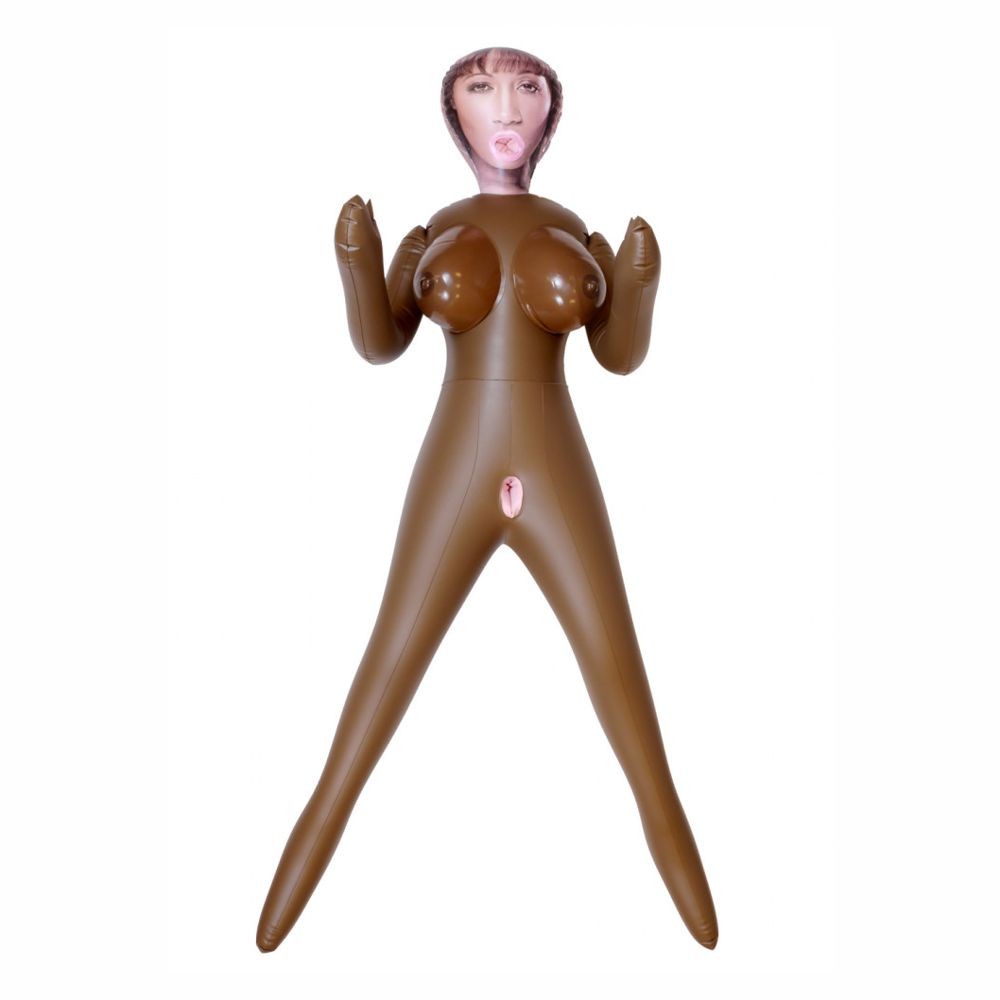 AMELIA LOVE DOLL BAMBOLA GONFIABILE NERA DI COLORE GRANDEZZA REALE 3 FORI