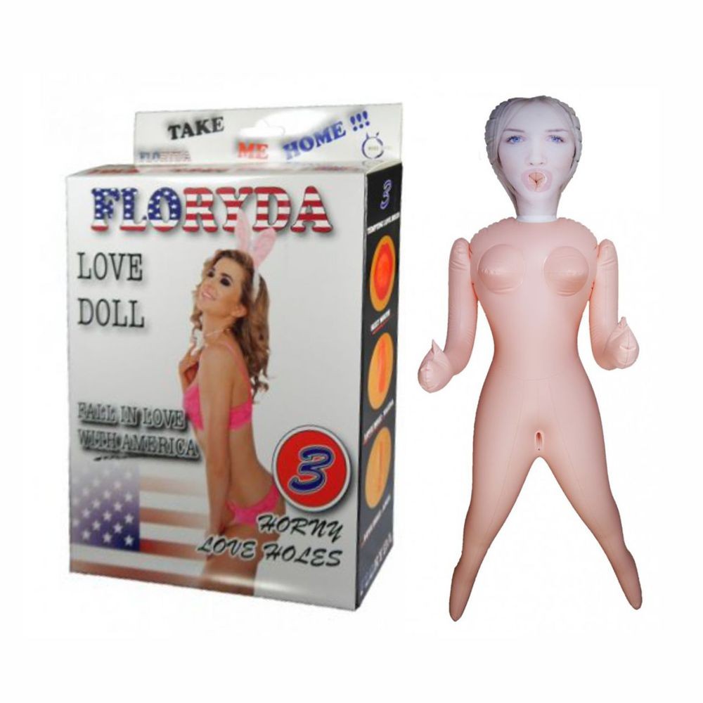 FLORYDA LOVE DOLL BAMBOLA GONFIABILE BIANCA BIONDA AMERICANA GRANDEZZA REALE 3 FORI