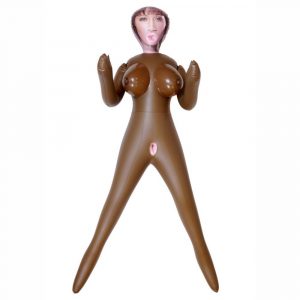 SANDRA LOVE DOLL BAMBOLA GONFIABILE NERA DI COLORE GRANDEZZA REALE 3 FORI