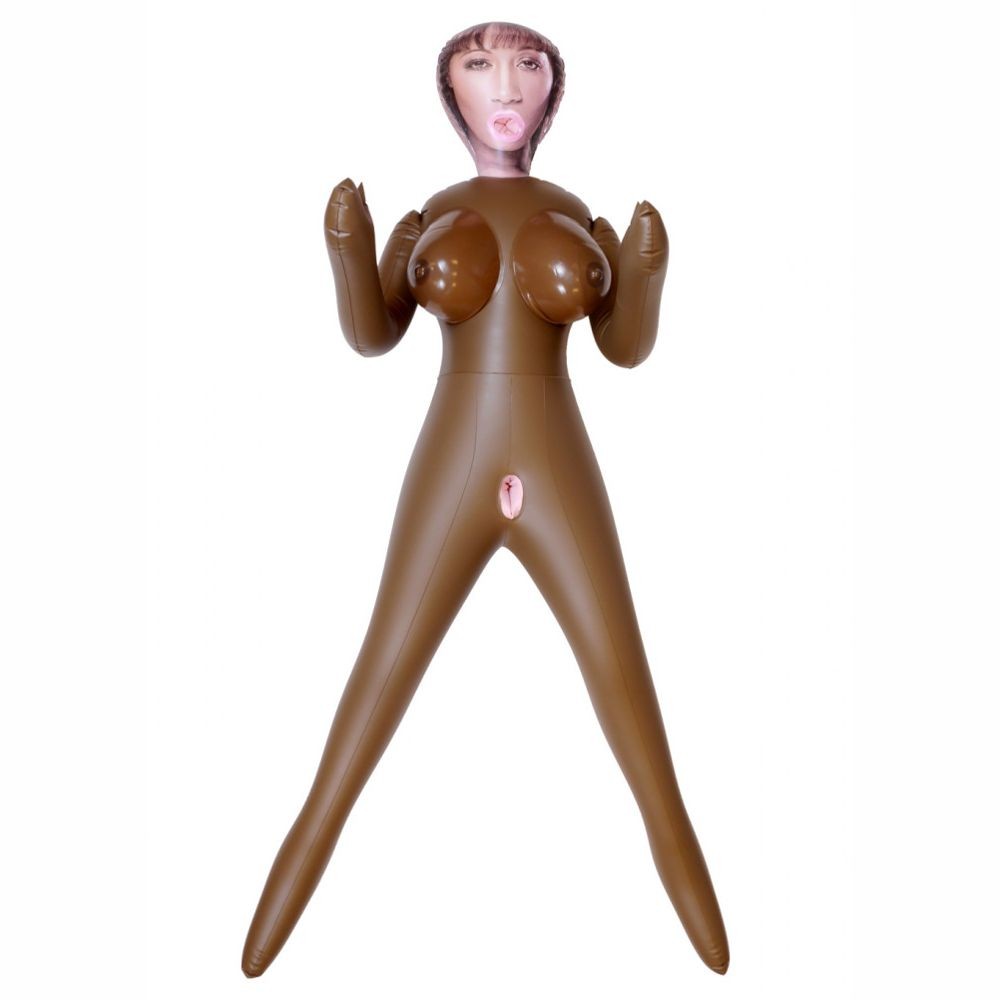 SANDRA LOVE DOLL BAMBOLA GONFIABILE NERA DI COLORE GRANDEZZA REALE 3 FORI