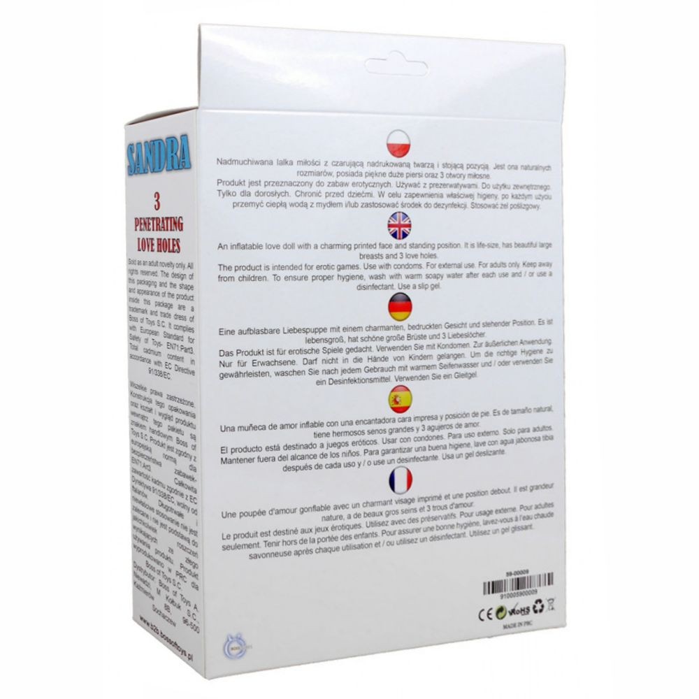 SANDRA LOVE DOLL BAMBOLA GONFIABILE NERA DI COLORE GRANDEZZA REALE 3 FORI