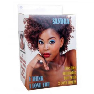 SANDRA LOVE DOLL BAMBOLA GONFIABILE NERA DI COLORE GRANDEZZA REALE 3 FORI