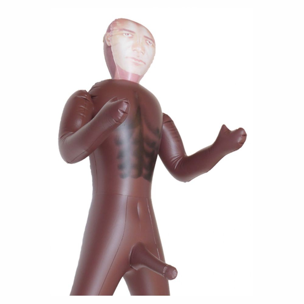 BUILDER LOVE DOLL BAMBOLO GONFIABILE UOMO MASCHIO NERO DI COLORE MURATORE SUPERDOTATO 20 CM