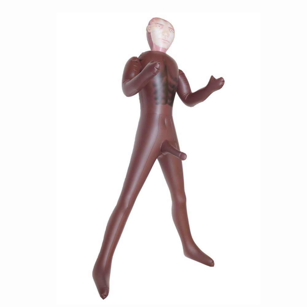 BUILDER LOVE DOLL BAMBOLO GONFIABILE UOMO MASCHIO NERO DI COLORE MURATORE SUPERDOTATO 20 CM